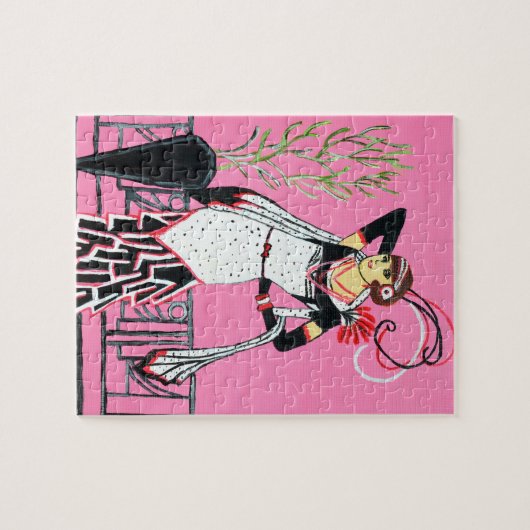 Schöne Dame 2 Rätsel Puzzle (Horizontal)