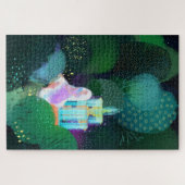 Schöne Dame am Gartenbrunnen Puzzle (Horizontal)