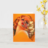 Schöne Dame, Geburtstag Karte (Gelbe Blume)