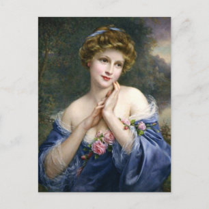 Schöne Dame in Blau_GC - Postkarte