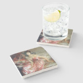 Schöne Dame in rosa Kleid (Giovanni Boldini) Steinuntersetzer (Seitenansicht)