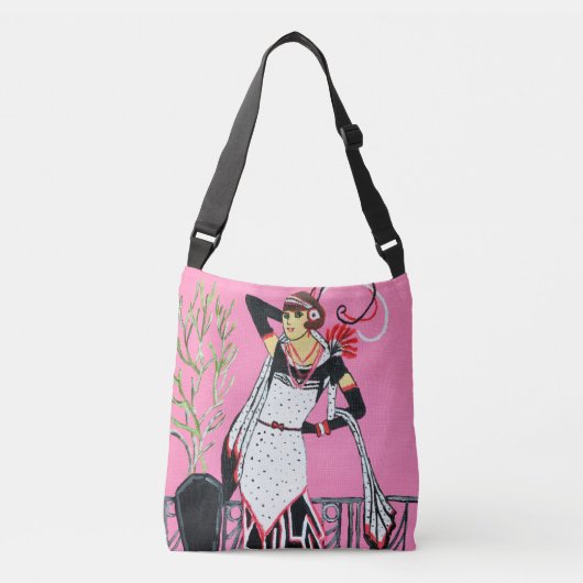 Schöne Dame Kreuzsack Tragetaschen Mit Langen Trägern (Vorderseite)