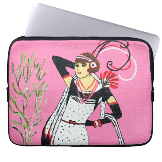 Schöne Dame Laptopschutzhülle (Vorderseite)