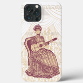 Schöne Dame mit Gitarre Case-Mate iPhone Hülle (Rückseite)