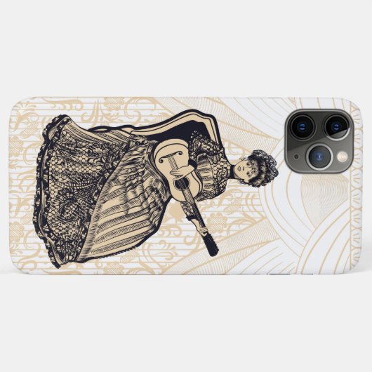 Schöne Dame mit Gitarre Case-Mate iPhone Hülle (Rückseite (Horizontal))