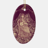 Schöne Dame mit Gitarre Keramik Ornament (Rechts)