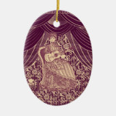 Schöne Dame mit Gitarre Keramik Ornament (Vorne)