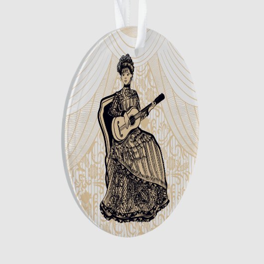 Schöne Dame mit Gitarre Ornament (Vorderseite)