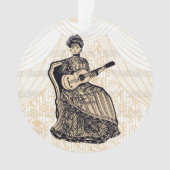 Schöne Dame mit Gitarre Ornament (Vorderseite)