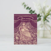 Schöne Dame mit Gitarre Postkarte (Stehend Vorderseite)