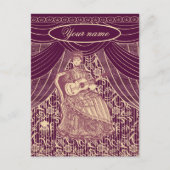 Schöne Dame mit Gitarre Postkarte (Vorderseite)