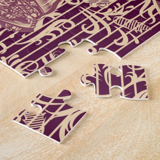 Schöne Dame mit Gitarre Puzzle (Seite)