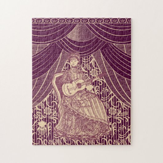 Schöne Dame mit Gitarre Puzzle (Vertikal)