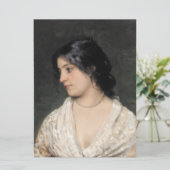 Schöne Dame mit Perle Necklace Karte (Stehend Vorderseite)