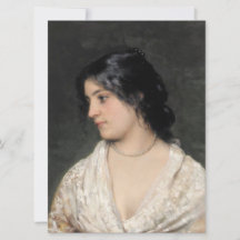 Schöne Dame mit Perle Necklace