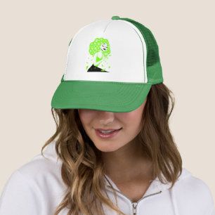 Schöne Dame mit Rose Truckerkappe