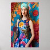 Schöne Dame mit Tattoo Poster (Vorne)