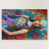 Schöne Dame mit Tattoo Puzzle (Horizontal)