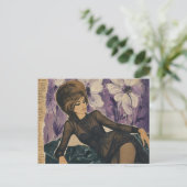 Schöne Dame von 1969 Collage  Postkarte (Stehend Vorderseite)