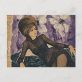 Schöne Dame von 1969 Collage  Postkarte (Vorderseite)