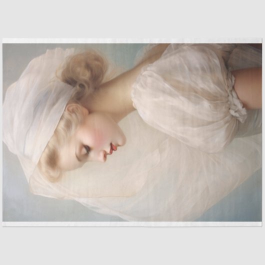 Schöne Dame White Veil und Dress Decoupage Seidenpapier (Vorderseite)