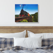 Schöne Dampflokomotive über eine Brücke JS8419 Leinwanddruck (Insitu (Schlafzimmer))