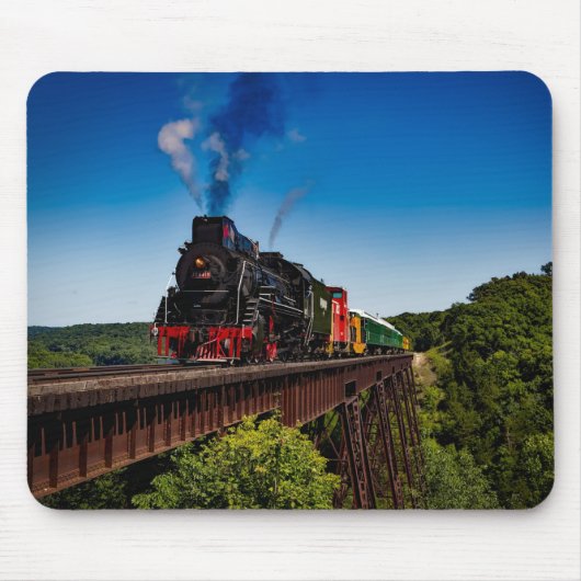 Schöne Dampflokomotive über eine Brücke JS8419 Mousepad (Vorne)
