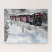 Schöne Dampflokomotive Winterlandschaft Puzzle (Horizontal)
