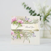 Schöne danke Ihnen rosa Blume Karte (Stehend Vorderseite)