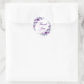 Schöne Dankeschön bemerken Lila Blumengewirr Runder Aufkleber (Tasche)