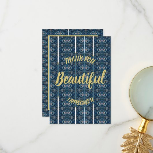 Schöne Dankeschön-Karte - ZÖGERN SIE Dankeskarte (Vorderseite/Rückseite Beispiel)