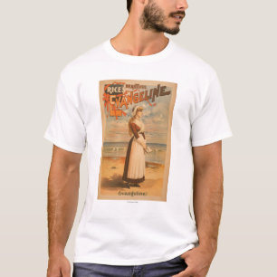 Schöne das Evangeline des Reises Frau in Ozean T-Shirt
