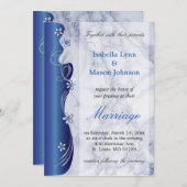 Schöne Deep Blue Marble Hochzeit Einladung (Vorne/Hinten)