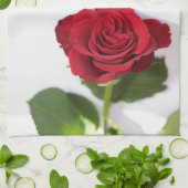 Schöne Deep Rote Rose Blume Geschirrtuch (Gefaltet)