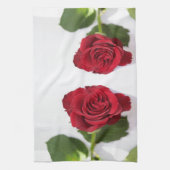 Schöne Deep Rote Rose Blume Geschirrtuch (Vertikal)