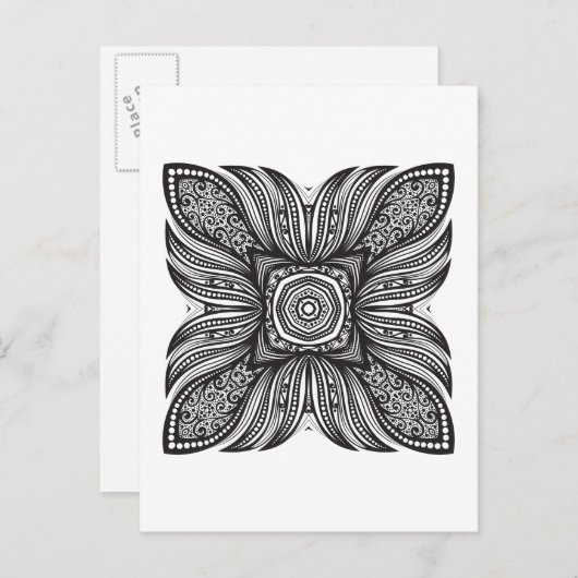 Schöne Dekoration Square Doodle Postkarte (Vorne/Hinten)