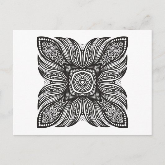 Schöne Dekoration Square Doodle Postkarte (Vorderseite)