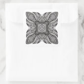 Schöne Dekoration Square Doodle Quadratischer Aufkleber (Tasche)