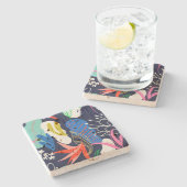 Schöne Dekoration Steinuntersetzer (Seitenansicht)