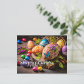 Schöne dekorative Ostereier Postkarte (Stehend Vorderseite)