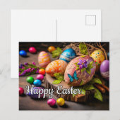 Schöne dekorative Ostereier Postkarte (Vorne/Hinten)
