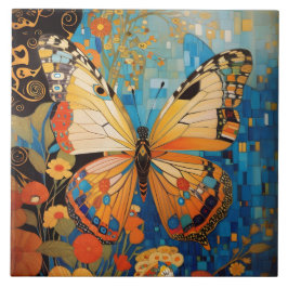 Schöne dekorative Schmetterlingsflora Fliese