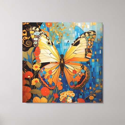 Schöne dekorative Schmetterlingsflora Leinwanddruck (Vorderseite)