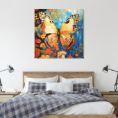 Schöne dekorative Schmetterlingsflora Leinwanddruck (Insitu (Schlafzimmer))