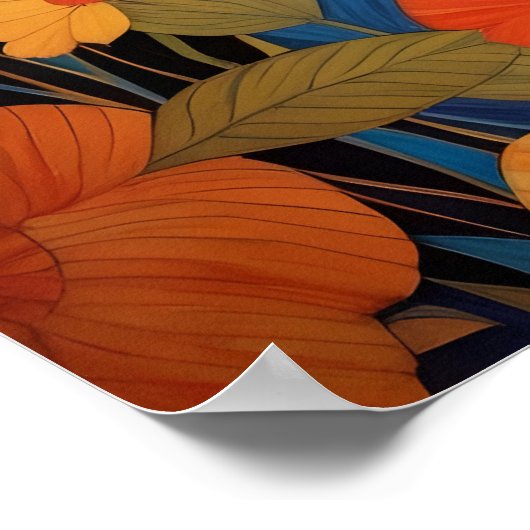 Schöne dekorative Schmetterlingsflora Poster (Ecke)