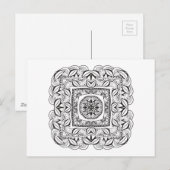 Schöne Dekorative Square Doodle Postkarte (Vorne/Hinten)