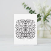 Schöne Dekorative Square Doodle Postkarte (Stehend Vorderseite)