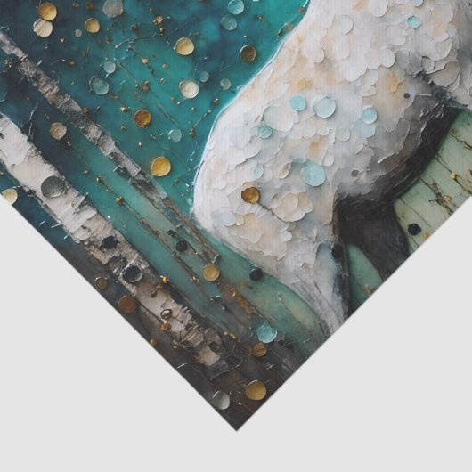 Schöne Dekoupage des Weißen Hirsches Seidenpapier (Ausschnitt)