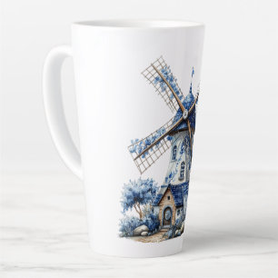 Schöne Delfter Blau Wasserfarben-Windmühle Milchtasse
