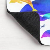 Schöne Delphine im Regenbogen mit Vorname Mousepad (Ecke)